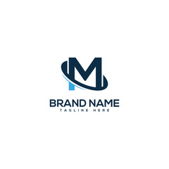 Professional M Letter Technology Logo Design vector Element.