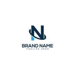 Professional N Letter Technology Logo Design vector Element.