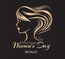 abstract woman's face poster, International Women's Day Vector illustration design
