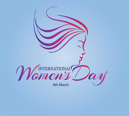 abstract woman's face poster, International Women's Day Vector illustration design