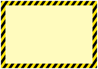 災害工事現場で使う黄色と黒の危険注意の警告フレーム枠縦薄黄色 - obrazy, fototapety, plakaty