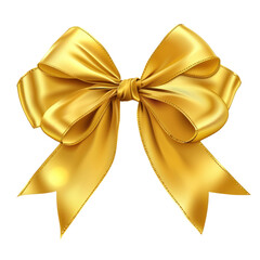 Gold bow isolated on white background