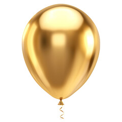 Gold balloon isolated on background