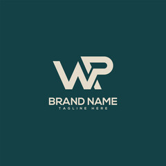 Professional unique letter WP PW monogram logo design template. Initials Business logo.