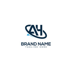 Professional Letter AH HA Technology Logo Design vector Element.