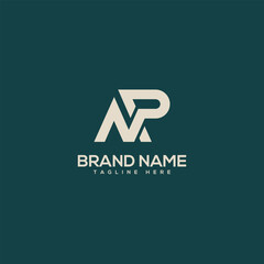 Professional unique letter NP PN monogram logo design template. Initials Business logo.