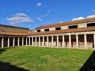 Pavilion in the ancient city of Pompeii, destroyed by the volcano Vesuvius.