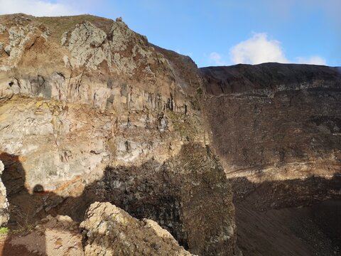 Crater of volcano Vesuvius, Italy, Europe.