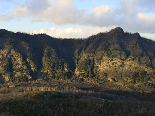 Mountains near Pompeii, view from the top of the Vesuvius volcano, Italy, Europe.
