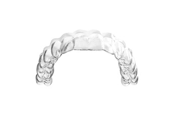 Invisible clear teeth straightening aligners transparent no background 3D render