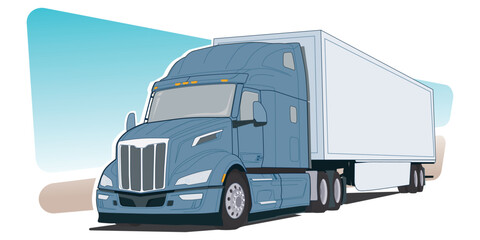 Modern truck cargo road isolated background white grey design vector template isolated