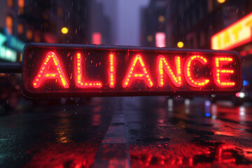 Alliance 3d neon sign glow in the dark