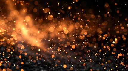 Naklejka premium Fire embers particles over black background