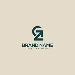 Professional unique letter GZ ZG monogram logo design template. Initials Business logo.