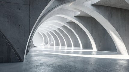 Obraz premium abstract futuristic architecture with empty concrete floor