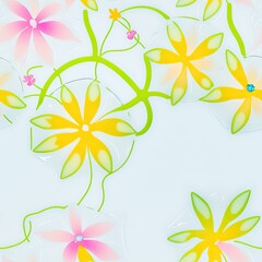 flower. Abstract seamless pattern. AI generated.
