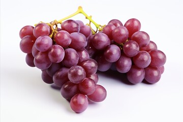 Juicy purple grape on white background   high quality detailed fruit image for advertising