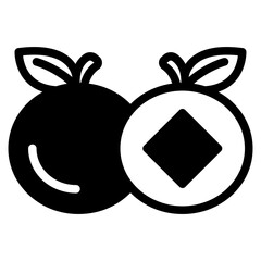 Orange fruit icon. Mandarin orange icon,