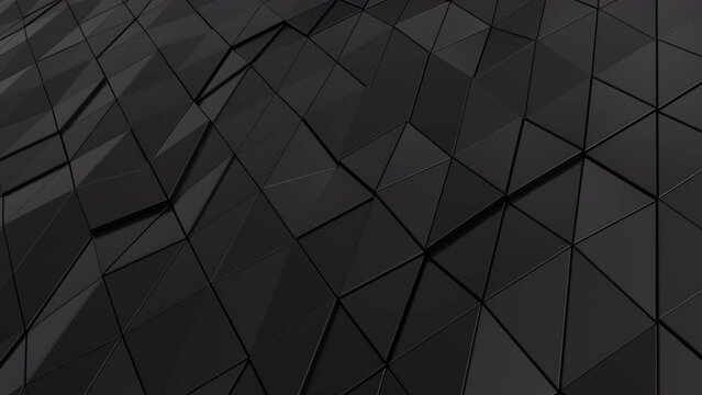 3d Abstract black triangle background. Hi tech Looping animation background