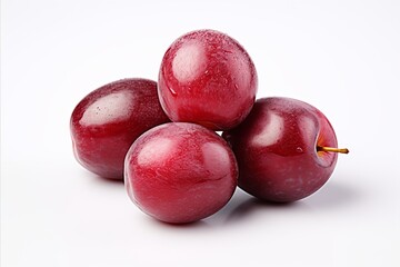Obraz premium Fresh plum fruit isolated on white background high quality detailed image for advertising