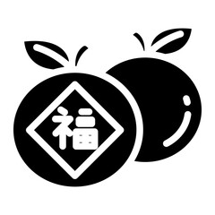 Orange fruit icon. Mandarin orange icon,