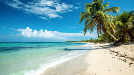 Fototapeta na wymiar beach with palm trees in Kuba