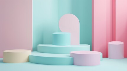 pastel color 3d Abstract background design