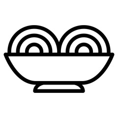 Chinese New Year Line Icon Noodles