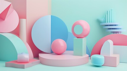 pastel color 3d Abstract background design