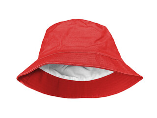 Red bucket hat PNG transparent