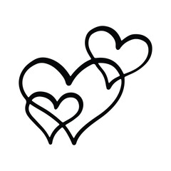 Heart Doodle Cartoon Element For Love Cards, Invitations, or Valentine's Day Decoration Isolated In White Background