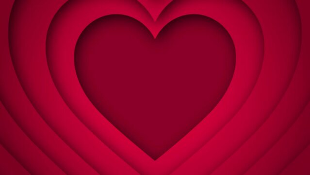 Valentine's Day background with a red flying heart and rose, a gift box, flowers, presents, and neon lights