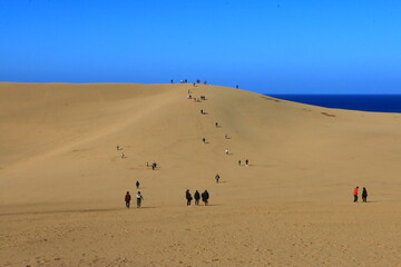 観光客と砂丘