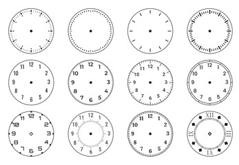 Clock dial watch face vector set