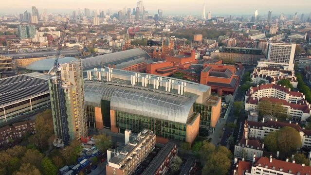 Aerial View of the Francis Crick Institute and St Pancras International, London