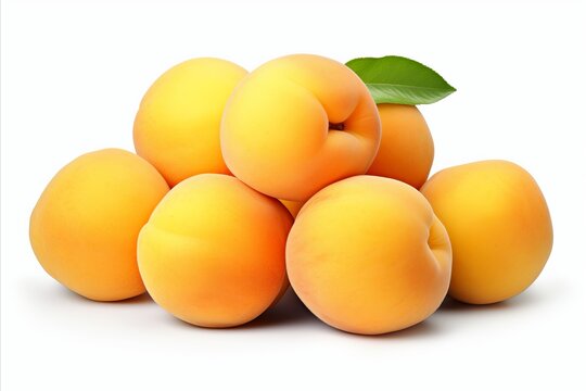 Fresh apricot fruit isolated on white background   high quality detailed image for advertising