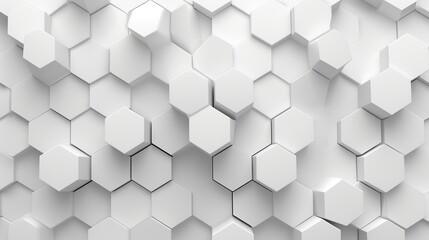 White hexagonal abstract 3d background