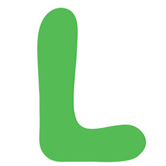 Green letter l