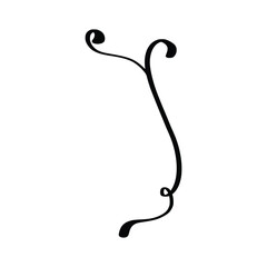 Abstract Sketch line element, swirl, decoration. Swirl ornament stroke. Ornamental curls, swirls divider and filigree ornaments vector illustration. Vector illustration