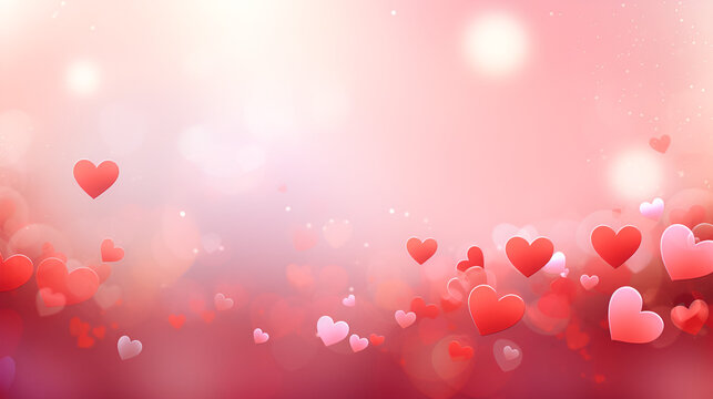 beautiful valentine background with hearts and romatic colors. Romantic backbround or wallpaper for valentine&rsquo;s day