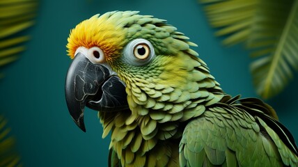 Exquisite Depiction of a Parrot's Head Unveiling Intricate Details - AI Generative