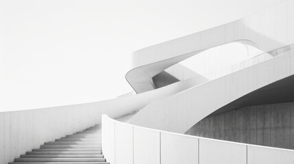 Abstract architectural background, White concrete architecture structure.