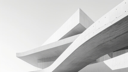 Abstract architectural background, White concrete architecture structure.