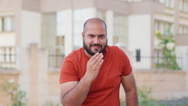 Bald indian Man Doing Adab