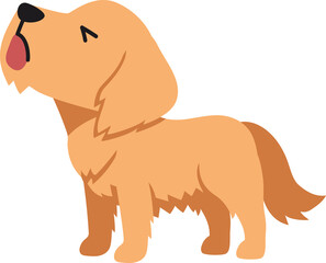 Cartoon character cute golden retriever dog for design.