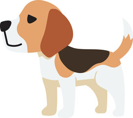 Cartoon character side view beagle dog for design.