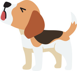 Cartoon character cute beagle dog for design.