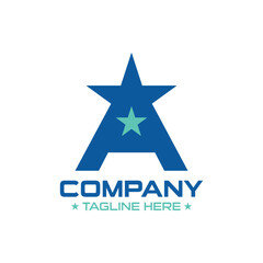 Letter A star logo. Unique, modern, simple.