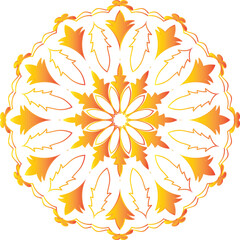 Circular flower mandala pattern for Henna, Mehndi, and Decoration. Decorative ornament in ethnic oriental style. Outline doodle hand draw vector illustration.