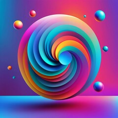 Vector gradient 3d abstract background, Generated AI